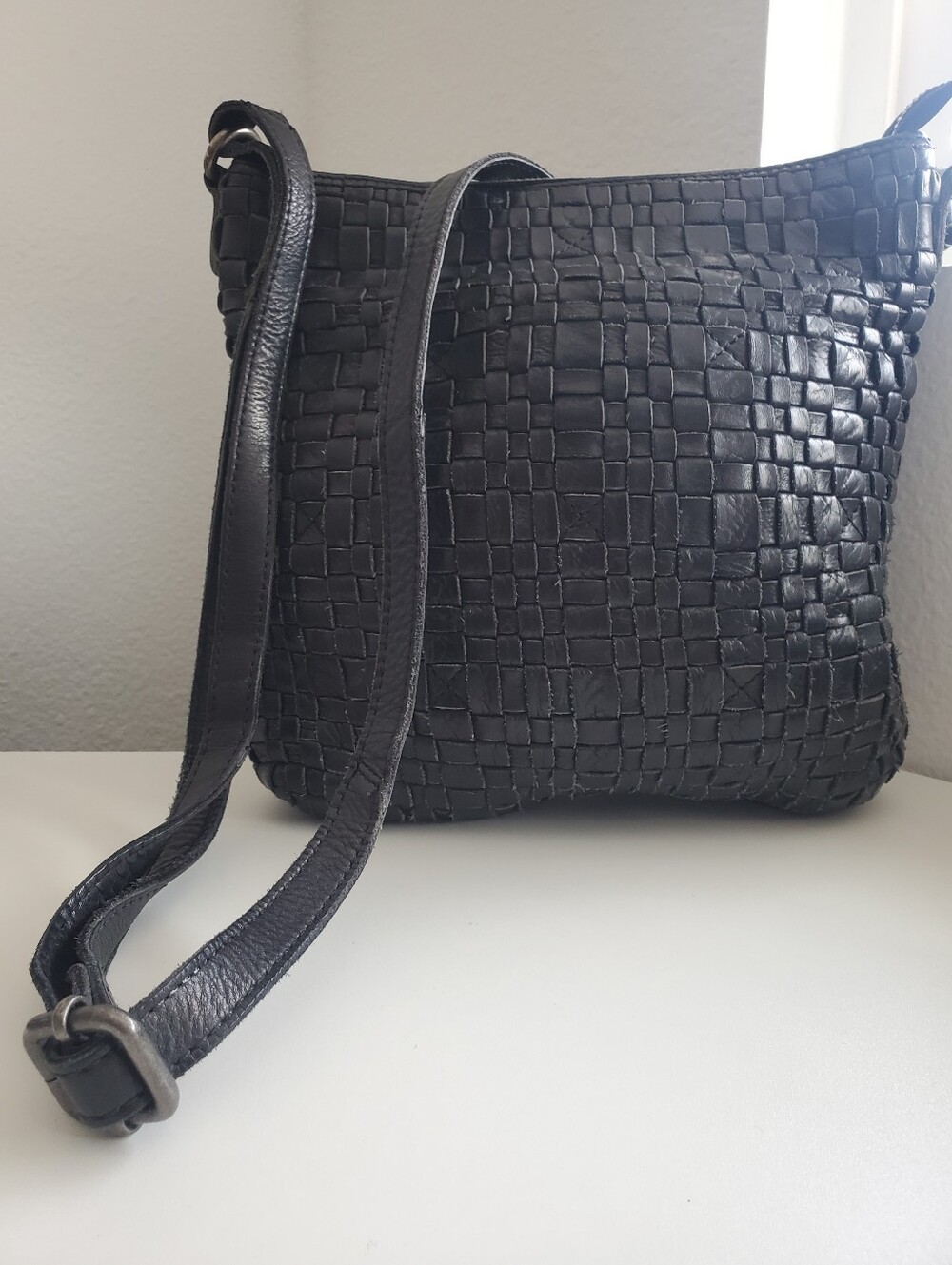 Black Leather Crossbody Bag